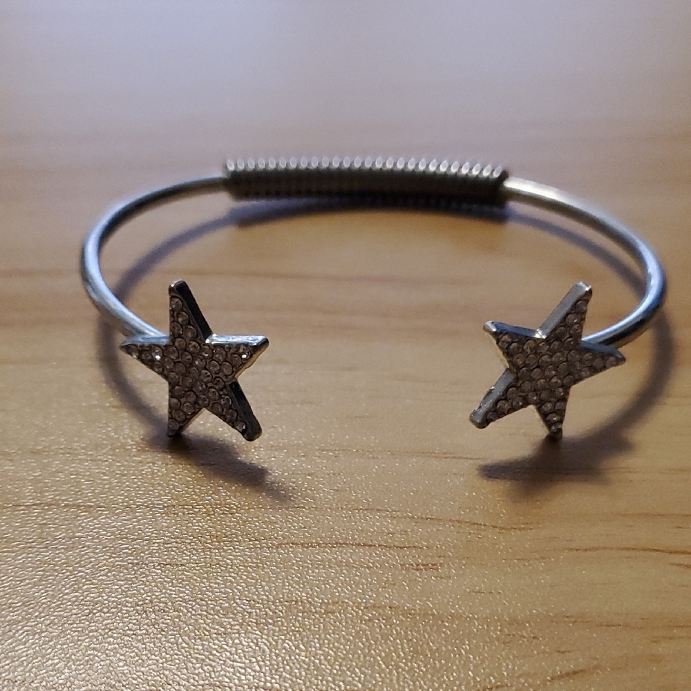 Silver Tone Star Cuff Bracelet #5135